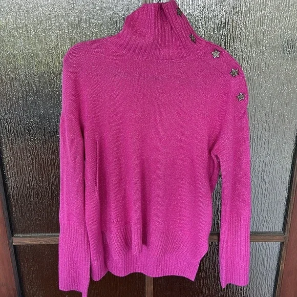Zadig and Voltaire Alma Cashmere Wool Button Shoulder Sweater - Clematis size S - Picture 7 of 13